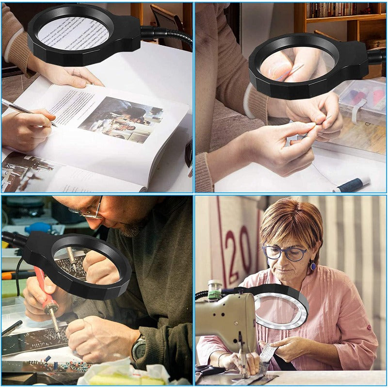 eSynic Handsfree 5X Magnifying Glass with Light