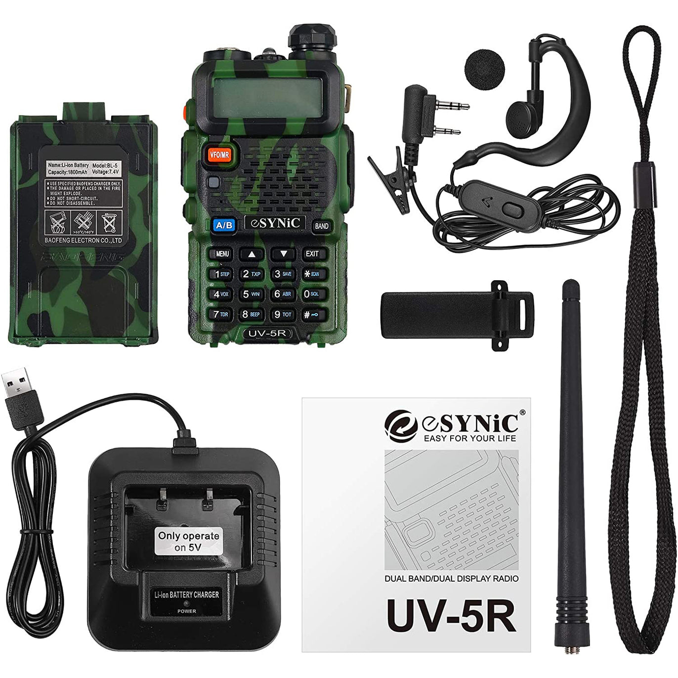 eSynic UV-5R Dual Band VHF/UHF Walkie Talkie