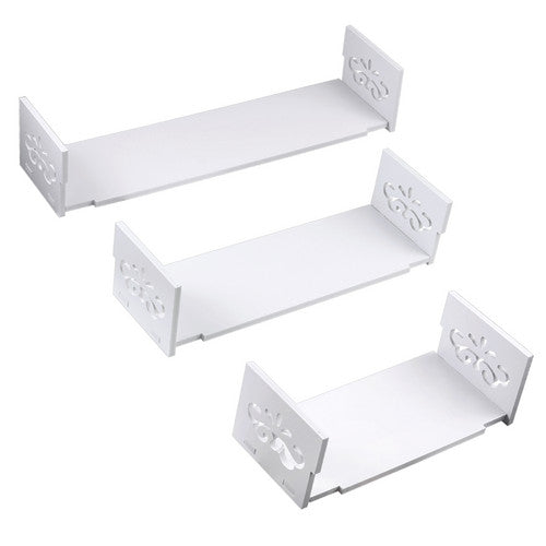 3X U Shaped Floating Wall Shelf Book CD DVD Storage Rack Shelves Display Decor