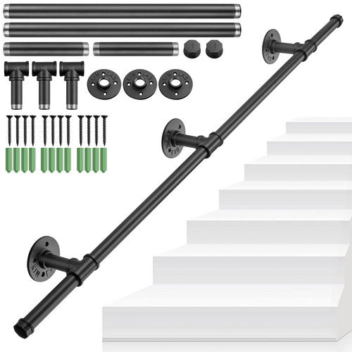 Industrial Pipe Handrail Wall Anti-skid Stair Steps Rail Indoor Outdoor Safety
