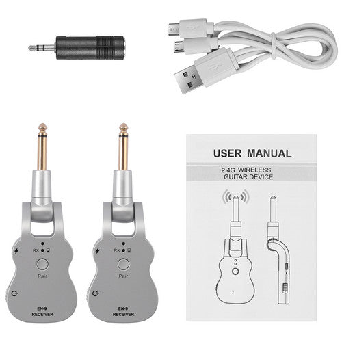 Wireless Guitar System Transmitter & Receiver Rechargeable for Electric Guitar