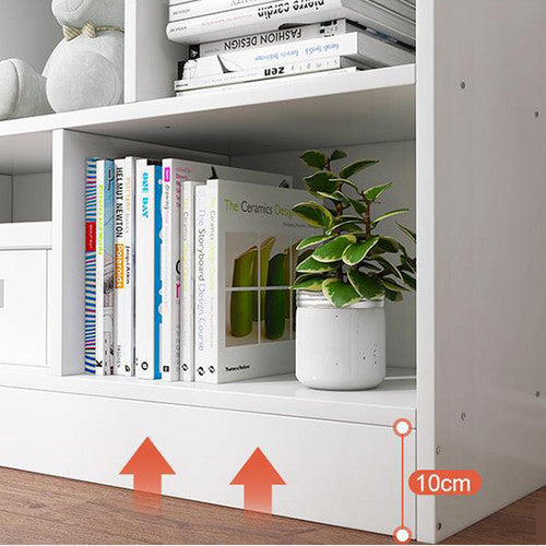 eSynic 4 Shelf Tall Wood Bookcase Storage Shelving 80 kg Adjustable Framed Display