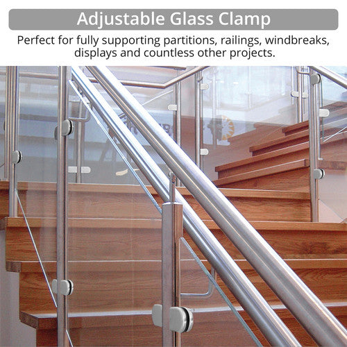 16x Glashalterung 6-8mm Edelstahl-304-Klammern für Balustrade Treppenhaus Silber