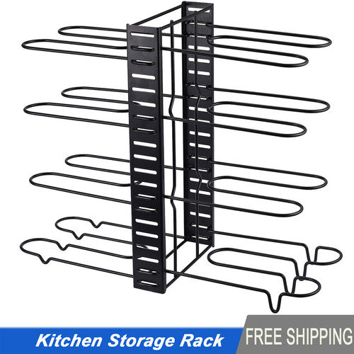 8 Tier Kitchen Rack Pot Lid Frying Pan Organizer Storage Cookware Shelves Holder