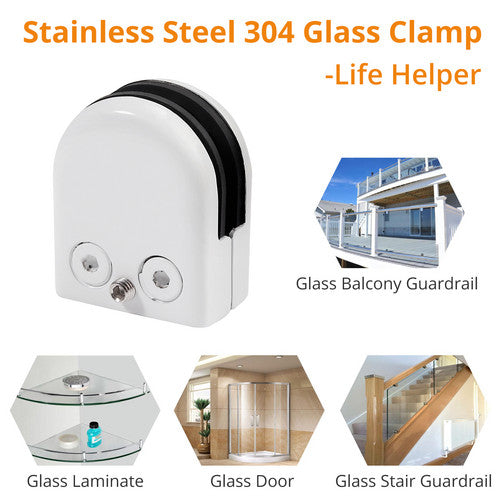 8pcs Glass Clamp Bracket Holder 304 Stainless Steel Clips for Balustrade 8-10mm