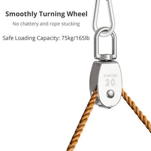 4X  M20 Heavy Duty Swivel Single Pulley Block Wheel Rigging Lifting Rope Lifter