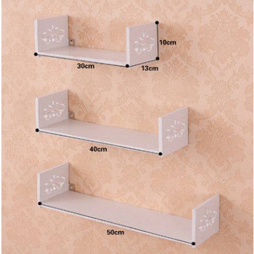 3X U Shaped Floating Wall Shelf Book CD DVD Storage Rack Shelves Display Decor