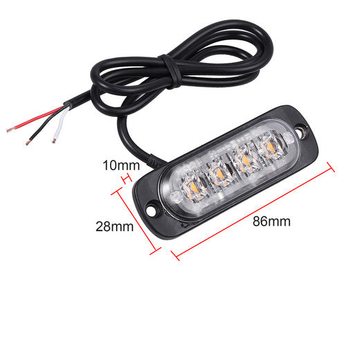 eSynic 4X Amber LED Car Truck Emergency Recovery Strobe Light Warning Flashing Beacon