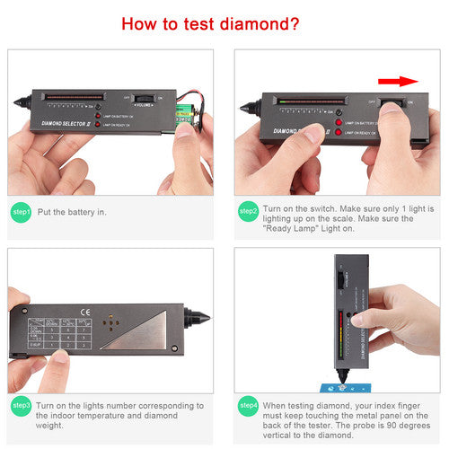 High Accuracy Professional LED Diamond Tester Jewelry Gem Selector Test Pen  Tool