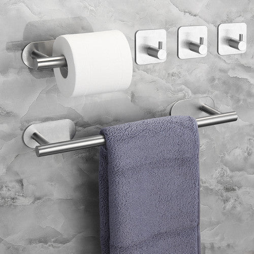 Bathroom Towel Rail Rack Holder Wall Mounted Kitchen Hook Bath Accessories Kit