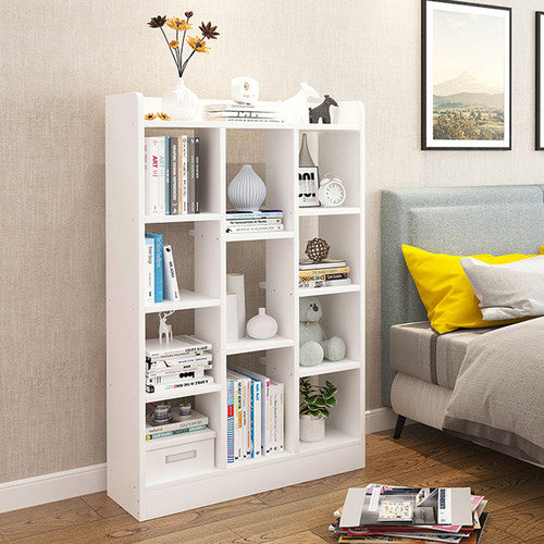 eSynic 4 Shelf Tall Wood Bookcase Storage Shelving 80 kg Adjustable Framed Display